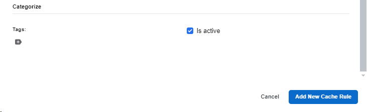 Cache rule categorization in URLsLab